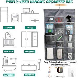 Bolsa colgante <span class=keywords><strong>de</strong></span> bolsillo sobre la puerta, sujetador <span class=keywords><strong>para</strong></span> zapatos, calcetines, estante <span class=keywords><strong>para</strong></span> <span class=keywords><strong>ropa</strong></span> <span class=keywords><strong>interior</strong></span>, <span class=keywords><strong>organizador</strong></span> <span class=keywords><strong>de</strong></span> almacenamiento colgante con gancho - Product Image 6