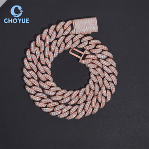 18MM <b>Iced</b> <b>Out</b> VVS Moissanite Diamond Cuban Link <b>Chain</b> 925 Sterling Silver Hip Hop Style Trend Jewelry Necklace - Product Image 1