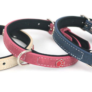 Collier pour chien moderne et mignon en cuir PU 2,5*56cm, motif patte rouge, imperméable, personnalisé, motif animal, pour l'entraînement - Product Image 3
