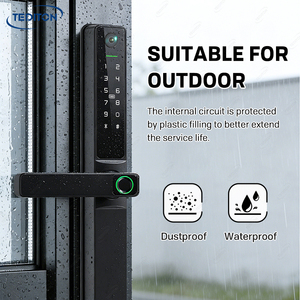 Cerradura inteligente para puerta con <span class=keywords><strong>c</strong></span>ámara residencial <span class=keywords><strong>ANSI</strong></span> Grado 1, captura de 80 grados, mango de aluminio delgado, Tuya, impermeable - Product Image 5