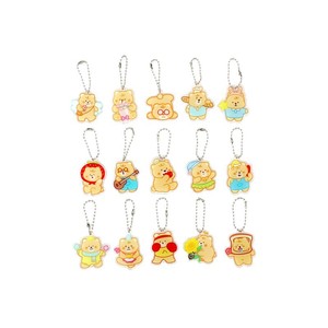 Cartoon Creamy Yellow Bear Acrylic Pendant Cute Keychain with Beaded Chain Small <b>Bag</b> <b>Charm</b> Accessory - Product Image 5