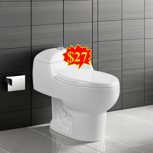 Китайский белый фарфоровый сифонный унитаз - Product Image 1