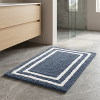 Tapis de bain en coton tufté, élégant, durable et lavable, multicolores, d'épaisseur moyenne, de forme ovale, pour la maison ou l'hôtel