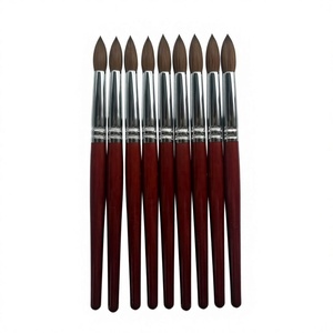 Juego de Pinceles de <span class=keywords><strong>Uñas</strong></span> Acrílicas 100% Kolinsky Sable, con Mango de Madera Roja, Personalizables, Populares, Pinceles de <span class=keywords><strong>Uñas</strong></span> Acrílicas Puros - Product Image 1
