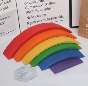 モンテッソーリクリエイティブレインボービルディングブロック子供用木製レインボーブロックアーチスタッキングネスティングおもちゃ木製 - Product Image 5