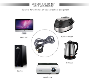 EU, 250V, 3 Round Pin, IEC C13, <b>Power</b> Extension <b>Cable</b>, AC <b>Power</b> Cord, Pure Copper, PVC Jacket, <b>Computer</b> - Product Image 4