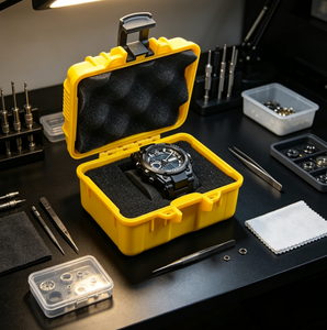 Nouvel étui de rangement pour montre avec insert en mousse personnalisé, 1 compartiment, boîte à montre durable et étanche, matériaux recyclés, plastique portable - Product Image 5