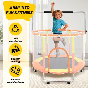 Trampolino Multifunzionale per Bambini da 55 Pollici con <span class=keywords><strong>Gambe</strong></span> <span class=keywords><strong>a</strong></span> U, Corrimano Circolare e Barra per Trazioni, in PVC Morbido e Sicuro per <span class=keywords><strong>Ragazze</strong></span> - Product Image 4