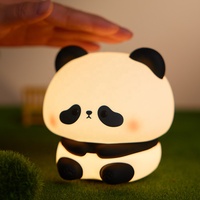 EGOGO Mini veilleuse rechargeable par USB Lampe de chevet en silicone Panda mignon pour enfants et bébés Pépinière Lumière de nuit douce
