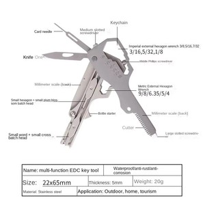 Mini-outil multifonctionnel porte-clés en acier inoxydable – Outil de réparation d'urgence essentiel pour l'extérieur et la maison - Product Image 6
