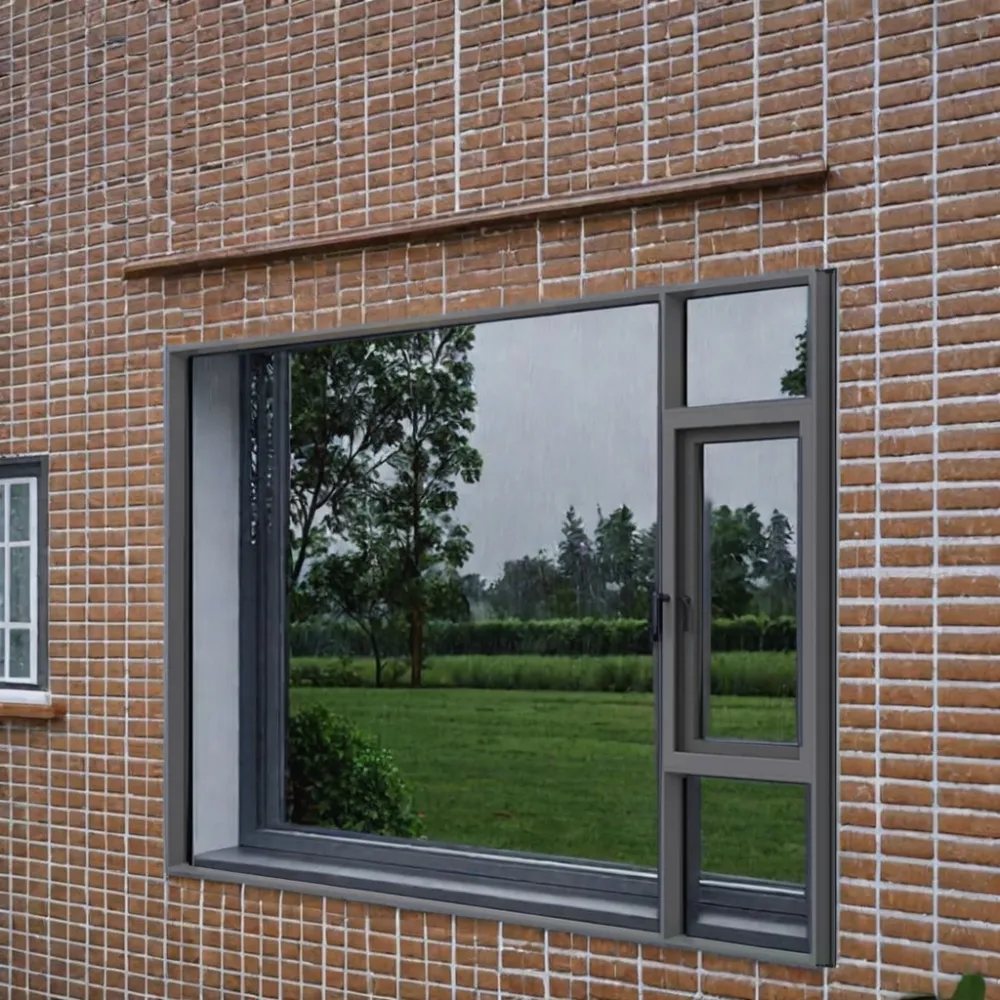 Double Glazed Commercial Aluminum Hurricane Impact Windows Glass Thermal Break Aluminum Casement Window With Screen Netting