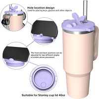 Couvre-tasse en silicone pour tasses en acier inoxydable de 40 oz, support pour téléphone portable 2-en-1, options de couleurs personnalisées, diamètre 98 mm, thé/bière/soda/jus