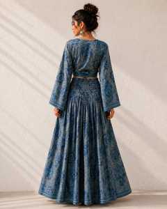 Women's Boho Paisley Silk Two-Piece Set Sleeveless Crop <b>Top</b> Floor-Length Skirt Natural Waist A-Line Silhouette Bohemian Resort - Product Image 4