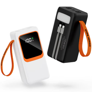 Tren terbaru 50000mAh layar LED besar Power Bank 2-in-1 kabel Data PD22.5W pengisian cepat Dual USB PVC darurat Mobile - Product Image 1