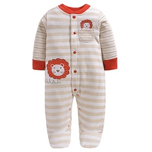 ملون جميل 100% مريلة من القطن بذلة الرضع الخريف الشتاء طويلة الأكمام القطن الطفل منامة مع القدم - Product Image 5