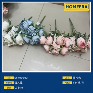 Vente en gros Ensemble de 144 pièces L38cm Fleurs artificielles Blanc Rose Bleu Design très réaliste pour la Saint-Valentin Thanksgiving - Product Image 1