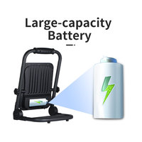 KCD 30w 45w 80w 100w 200w 300w Batterie sans fil COB pliable étanche 720 Lumens 9 pouces Lampe de travail LED portable rechargeable