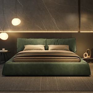 Кровать Zayshine в итальянском минималистичном стиле, класса люкс, с пескоструйной обработкой, большая, для главной спальни, 1,8 метра, модульная, для отелей и вилл, двуспальная, мягкая - Product Image 2