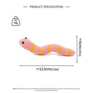 Nouvelle figurine décorative en forme <span class=keywords><strong>de</strong></span> <span class=keywords><strong>petit</strong></span> ver rose, tricotée à la main, <span class=keywords><strong>de</strong></span> la marque KIVA - Product Image 2