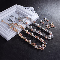 Vente directe d'usine, collier et boucles d'oreilles en imitation perle, très vendus en Europe et aux États-Unis, style tendance