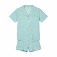 Ensemble de pyjama tricoté décontracté pour femme, personnalisable, brodé à la machine, imprimé sur mesure, respirant, boutonné, confortable pour l'été