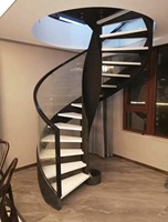 Escalier en spirale sur mesure, robuste, avec revêtement en poudre, pour villa, maison, bricolage, certifié CE