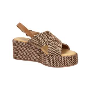 Sandales compensées en cuir pour femme Carmela, talon de 6 cm, taille 39, style plateforme - Product Image 2