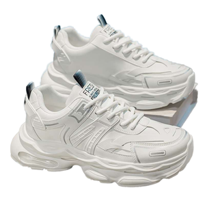 Spring Men's Breathable Mesh Sneakers White Trendy Versatile Thick-Soled <b>Height</b>-<b>Increasing</b> Running Casual Dad <b>Shoes</b> - Product Image 1