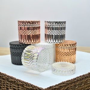 Vases à bougies de luxe en gros, 8oz 12oz, grands, vides, noir mat et or, avec couvercle plat, pour la fabrication de bougies - Product Image 5