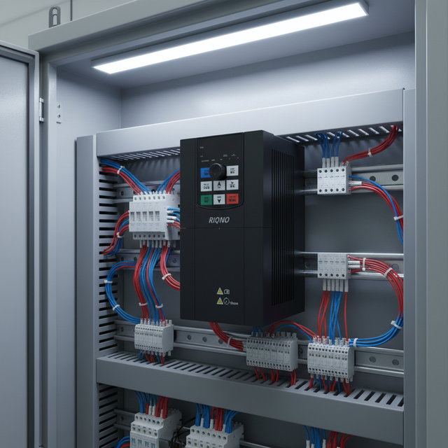 RIQNO A100 0.75KW Precision VFD Single/Three Phase Vector Drive for 220V/380V Textile Woodworking Compressor Machinery