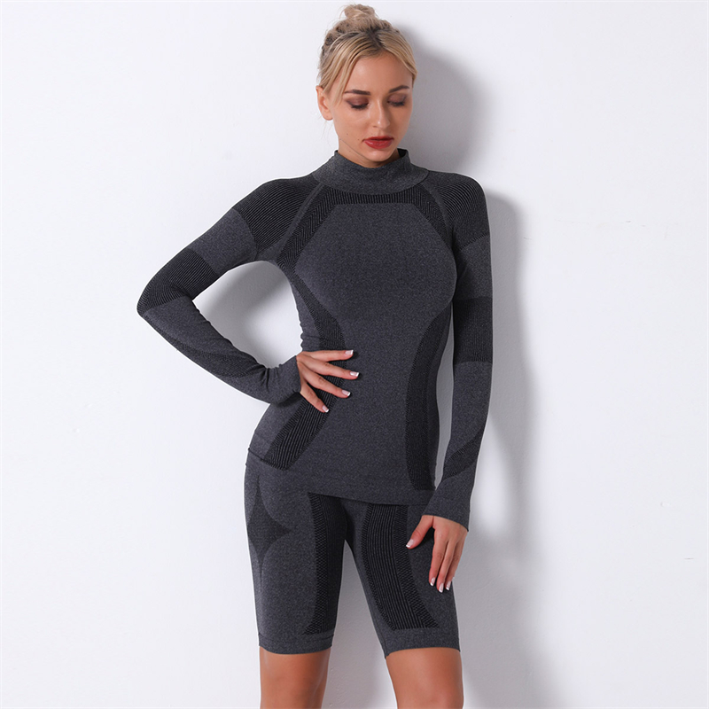 NEW 5 colors Fashion Modern Breathable Workout Clothing Women Active Wear seamless Yoga Set hygroscopic fitness
