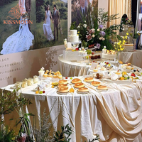 Table de dessert circulaire en fer blanc, modulable en segments d'arc, pour buffet de bonbons de mariage, table de présentation pour banquets et événements