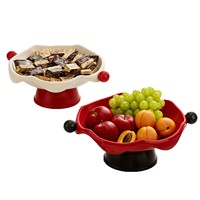 Verhoogde fruitschaal met afvoergat, decoratieve voetstuk fruitschaal, huishoudelijke snack- en snoepopbergplaat