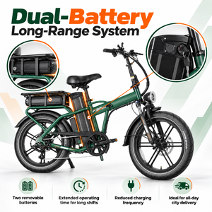 จักรยานไฟฟ้า QMWHEEL F30 Ultra UK Warehouse E Bike ขนาด 20 นิ้ว พับได้ กำลังไฟ 250W 48V แบตเตอรี่คู่ 70Ah พร้อมตะแกรงหลัง - Product Image 2