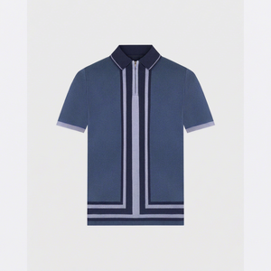 Polo pour homme, tissu doux, manches courtes, col classique, décontracté, pour l'été, les sports de plein air, le quotidien, bleu marine, confortable - Product Image 1