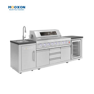 Cocina Exterior con Ruedas Bloqueables y Patas Ajustables para un Uso Estable al Aire Libre - Product Image 6