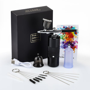 Thợ Cắt Tóc Hình Xăm Airbrush <span class=keywords><strong>Kit</strong></span> Xách Tay USB Có Thể Sạc Lại Tóc Nail Sơn Trang Điểm Phun Súng Không Dây Máy Nén Airbrush - Product Image 6