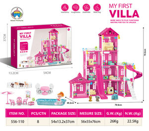 Petite maison de jeu en plastique avec figurines, jouets parfaits pour les tout-petits, pour les filles de 3 à 6 ans, maison de poupée pour jouer - Product Image 5