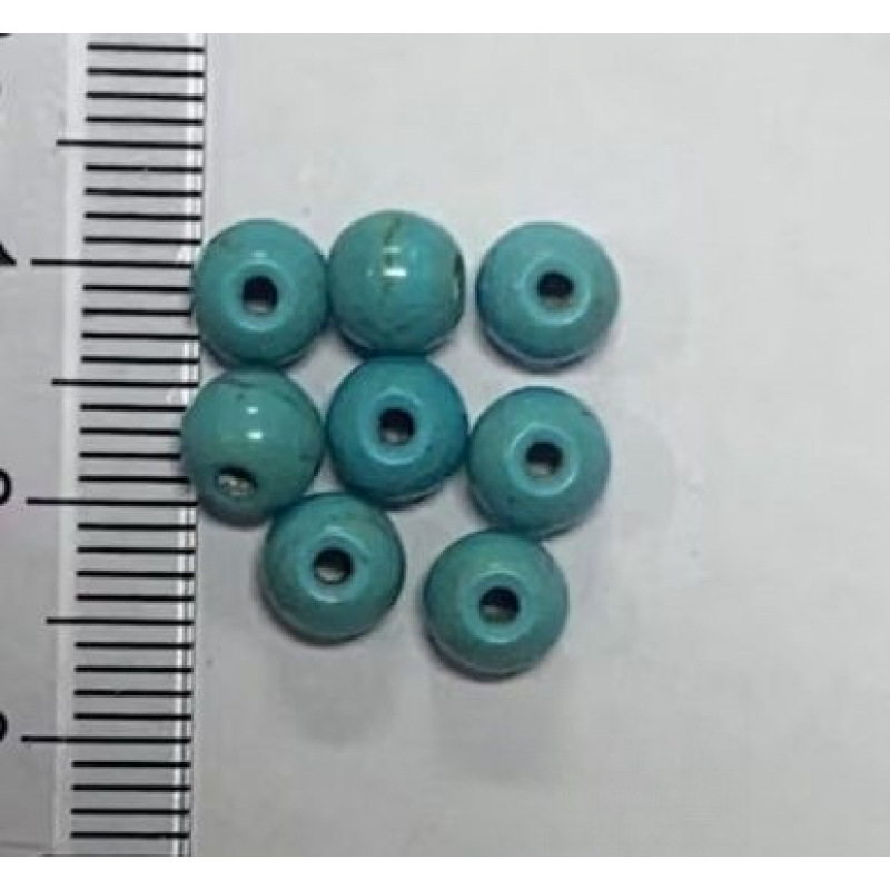 Hilo de cuentas de turquesa azul craquelado de 6 mm.