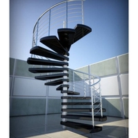 Escalier en colimaçon intérieur avec structure en acier, escaliers en colimaçon préfabriqués