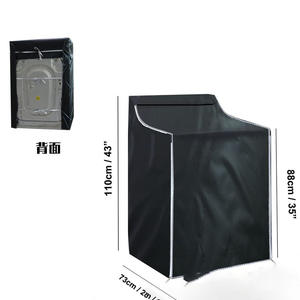 Funda para lavadora de tela Oxford plateada 210D, impermeable, a prueba de sol y polvo, para lavadora automática de carga frontal independiente - Product Image 4