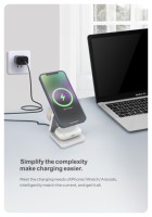 Chargeur sans fil magnétique pliable 3 en 1 pour iPhone, iWatch, AirPods, station de charge sans fil multifonctionnelle, chargeur portable