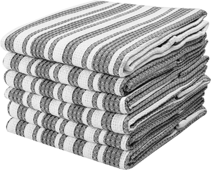 Striped Cotton <b>Kitchen</b> <b>Towels</b> Square Woven Eco-Friendly Quick-Dry Compressed Machine Washable Set - Product Image 1