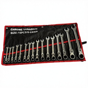 16pcs Carbon Steel Industrial Grade Scratch Head Ratchet <b>Wrench</b> Set Combination End <b>Wrench</b> Kit Box Packing OEM Customizable - Product Image 3