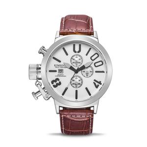 Reloj de Pulsera <span class=keywords><strong>KIMSDUN</strong></span> 924D para Hombre, de Cuarzo, Color Oro Rosa, Correa de Cuero Genuino Original, Esfera Grande, Cronógrafo, Calendario, Reloj Deportivo - Product Image 2