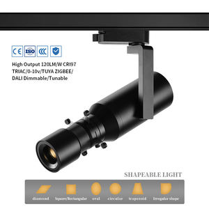 Đèn chiếu LED chuyên nghiệp có thể điều chỉnh, chống chói, khẩu độ 95 CRI, hình dạng gobo có thể thay đổi, dành cho phòng trưng bày nghệ thuật, chất liệu nhôm hiện đại - Product Image 3