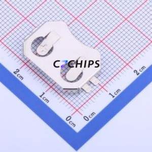 MY-2032-12 Button & Strip Battery Connector SMD Connector Battery Clip CR2032 Phosphor Bronze Nickel - Product Image 1