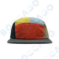 Casquette de baseball 5 panneaux personnalisée avec logo, multicolore, séchage rapide, imperméable, en nylon léger, pour activités de plein air et camping