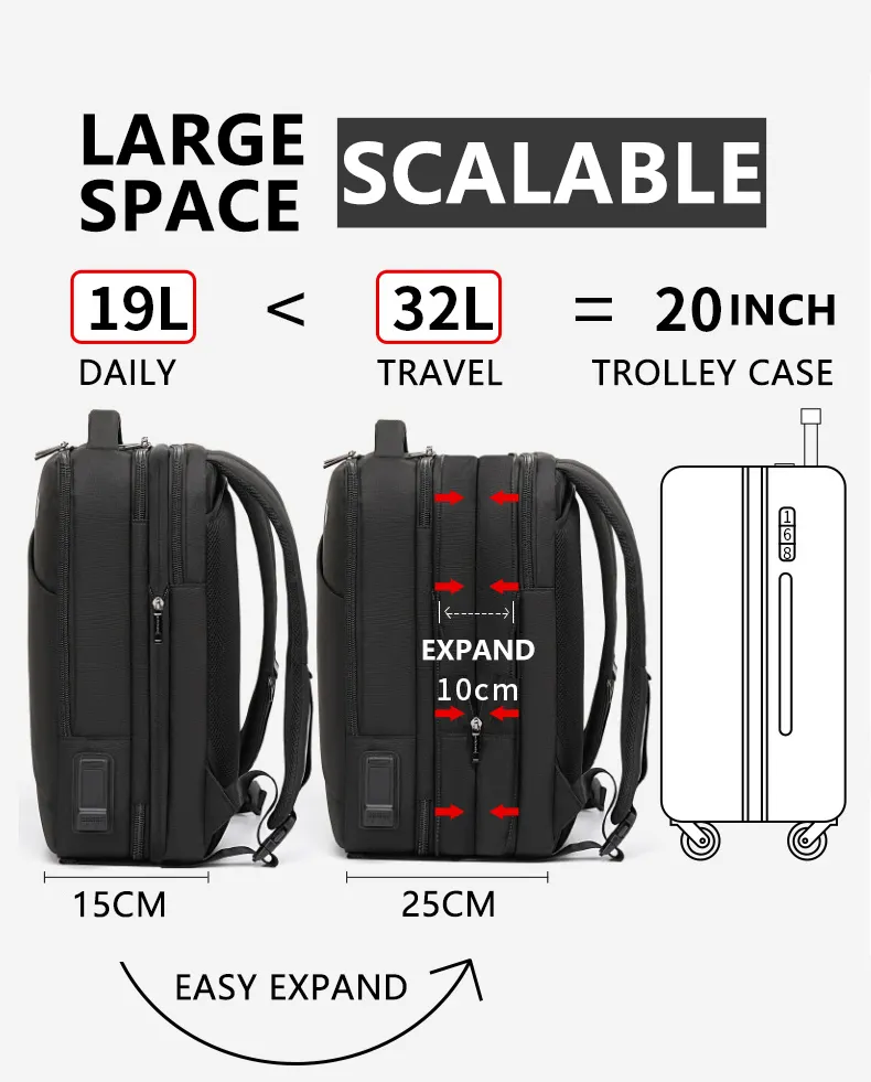 Inteligente multifuncional Mochila Para Viajar Bagpack Mochilas Laptop Saco Mochila de Viagem Dos Homens de Negócios Com Porta de Carregamento USB