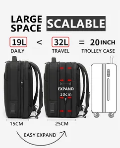 Multifunktion eller, intelligenter Rucksack für Herren, Business-Rucksack, Laptop-Reise-Rucksack, USB-Ladehafen
